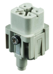 Socket contact insert, 4 pole + PE, screw connection, with PE contact, T2010042201-000