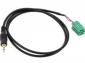 Złącze samochodowe wejście AUX mini ISO zielone do Renault - wtyk...