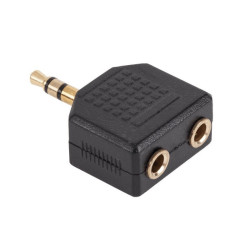 PRZEJŚCIÓWKA JACK 3,5 NA 2x GNIAZDO JACK 3,5 GOLD ADAPTER ZŁĄCZE