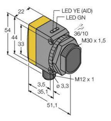 Czujnik dyfuzyjny Turck QS30AFF400Q 3011987 1 szt.