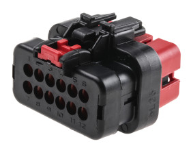 Złącze samochodowe 12-pinowe TE Connectivity 2-rzędowe Żeński AMPSEAL 16 Montaż na kablu Obudowa złącza samochodowego