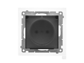 SIMON 55 Gniazdo pojedyncze z uziemieniem szybkozłącza IP44 z uszczelką klapka transparentna czarny mat TGZ1BCZ.01/149A KONTAKT