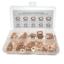 Zestaw podkładek miedzianych 200 Sztuk, M5-M14