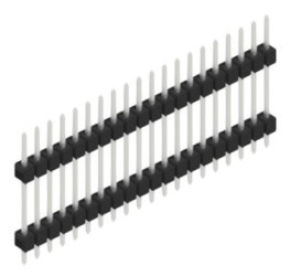 Pin header, 20 pole, pitch 2.54 mm, straight, black, 10056681