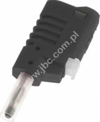 1089-SW Wtyk 4mm, z tuleją ruchomą i dodat. gniazdem 4mm do połączeń wieżowych, szybkozłącze, czarny, ELECTRO-PJP, 1089SW (jak D