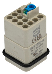 Wkładka złącza dużej mocy 12-pinowe HARTING 10A Męski Połączenie zagniatane Proste