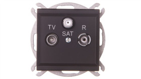 Sonata Gniazdo Antenowe Rtv-Sat Przelotowe Czarny Metalik Gpa-Rsp/M/33