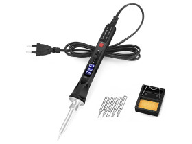 Zestaw do lutowania 80W lutownica cyfrowa LCD + podstawka + 5 grotów