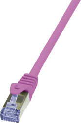 kabel LAN LogiLink CQ3049S, 1 szt., RJ45, CAT 6a, S/FTP, 1.50 m, różowy