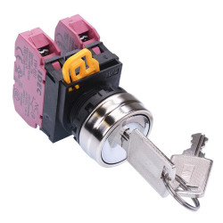 YW4K-3AE02 22mm Metal Bezel 3 Position Maintained Key Switch 2NC IP65 IDEC