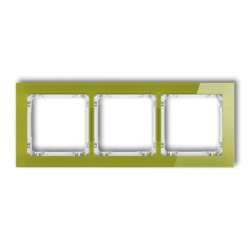 DECO Ramka potrójna - efekt szkła (ramka zielona spód biały) zielony 2-0-DRS-3