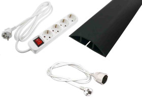 Zestaw z przewodem przedłużającym 2m 4 gniazda Zestaw przedłużaczy typ Typ F - niemieckie Schuko 16A 250 V