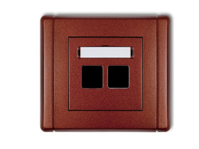 FLEXI Gniazdo multimedialne podwójne bez modułu (standard Keystone) brązowy metalik 9FGM-2P KARLIK