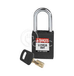 Kłódka LOTO SafeKey nylonowa, szekla stalowa 38 mm, czarna, 150234