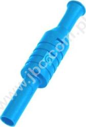 1063-BL Gniazdo na przewód, 4mm, bezpieczne (tuleja stała), 1kV=/~, kat.III, 24A, niebieskie, ELECTRO-PJP, 1063BL