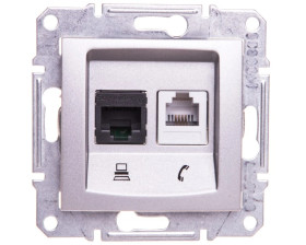SEDNA Gniazdo teleinformatyczne aluminium SDN5200160