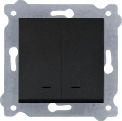 Łącznik podwójny z podświetleniem Czarny Metalik 203/14E EXEN