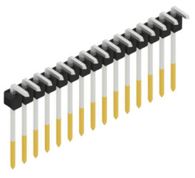 Pin header, 15 pole, pitch 2.54 mm, angled, black, SL1813215S