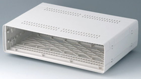 19 inch enclosure, 63 HP, (W x H x D) 367 x 98.5 x 250 mm, ABS, gray white, A0226270