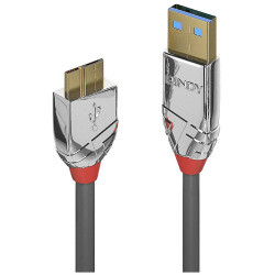 LINDY 36659 USB cable USB 3.2 Gen 1 USB-A to Micro-B 3.0 Grey 3m