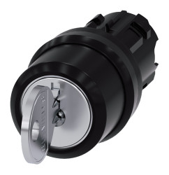 Przełącznik obrotowy kluczykowy 3-pozycyjny wycięcie: 22mm Zatrzask IP20 Siemens przycisków: 2 klucz: Ronis