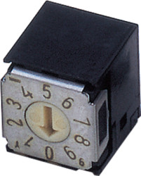 Encoding rotary switch, 10 pole, BCD, angled, 100 mA/5 VDC, SA-7011A