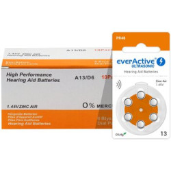 66 x baterie do aparatów słuchowych everActive ULTRASONIC 13