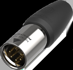 XLR plug, 5 pole, gold-plated, 1.0 mm², AWG 18, stainless steel, NC5MX1-TOP-14