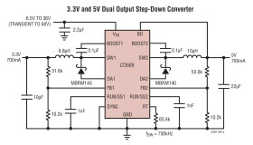 Dual 36V, 700mA Step-Down Regulator