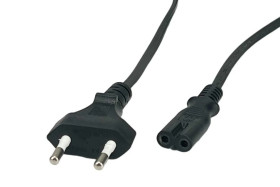 Przewód zasilający CEE7 IEC C7 radiowy - POSAC-C7EU18BK czarny 1,8m