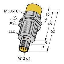 Turck Czujnik indukcyjny nie podtynkowy PNP, Otwierający NI30U-M30-RP6X-H1141