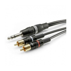 Sommer Cable HBP-6SC2-0300 Jack/RCA Cable Black 3m 2x RCA to 1x 6.3mm Jack