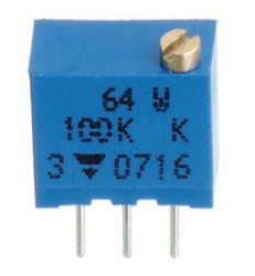 Potencjometr dostrojczy 10kΩ THT 0.25 W @ 85 °C 12 -zwoje Regulacja górna 1,78 mm (metalowa śruba regulacyjna)