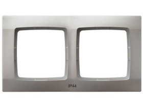 KARO Ramka 2 podwójna do wyłączników IP44 srebrny perłowy RH-2S/43 OSPEL