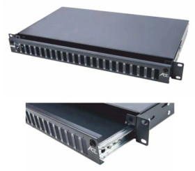 Panel 19 1U 24xSC sx/LC dx/E2 z prowadnicą pusty P1-S240000-E-LV