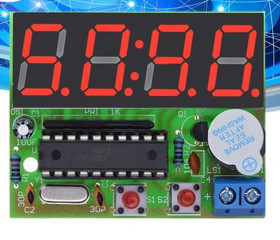 ZEGAR CYFROWY NA PROCESORZE AT89C2051 - ZESTAW DO SAMODZIELNEGO MONTAŻU (KIT-CLOCK-V2)