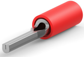 Insulated crimp wire pins, 0.25-1.6 mm², AWG 22 to 16, 1.8 mm, red, 1-1377174-1
