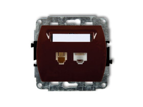 TREND Gniazdo telefoniczne 1xRJ11 + gniazdo komputerowe 1xRJ45 kat.5e 8-stykowy brązowy 4GTK KARLIK