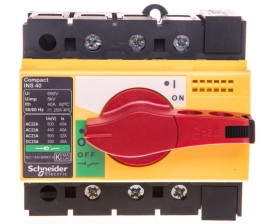 Rozłącznik izolacyjny 3P 40A dzwignia żółto-czerwona INS40 28916