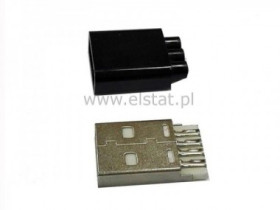 Wtyk USB typ A; montowany na kabel; potrójne wyj.