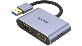 Adapter Unitek V1304a Usb-A Na Hdmi I Vga, Fullhd