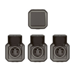 Włącznik światła, 10A, 250V, 1-biegunowy, IP55 Plexo, Legrand