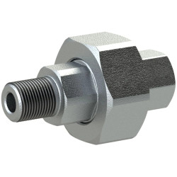 Screw connection, L 130 mm, 25 bar, malleable cast iron, hot-dip galvanized, for mechanical engineering, external pipes, cold wa