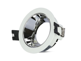 VT-872 Oczko halogenowe Spot trzonek: GU10 okrągła biały chrom 3156 V-TAC