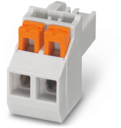 Socket, 2 pole, pitch 5 mm, straight, gray, 1306375