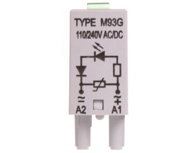 Moduł sygnalizacyjny LV (dioda LED zielony + warystor V) 110-230V AC/DC M93G szary 854860