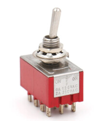 MTS-403 6A 4PDT ON-OFF-ON 12-Pin Toggle Switch