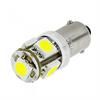 Żarówka LED 12V T4W BA9S 5 led biała