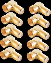 BS15-301814 10x F angle adapter, F jack/F socket, gold-plated