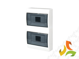 Rozdzielnica natynkowa 16 modułowa 2x8M drzwi transparentne RN-16 Fala (N+PE) 7.4 ELEKTRO-PLAST